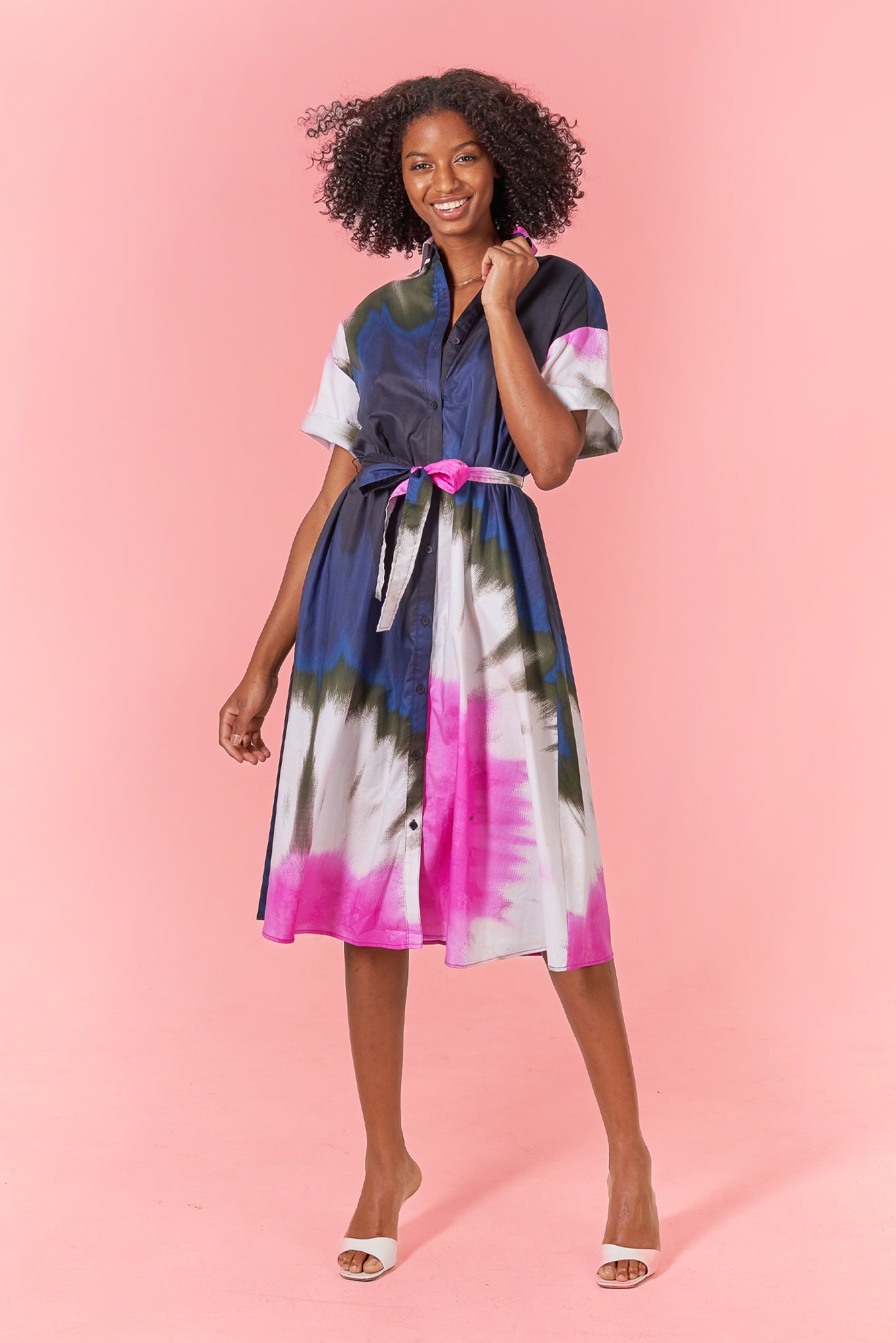 Pink tie dye dress fashion