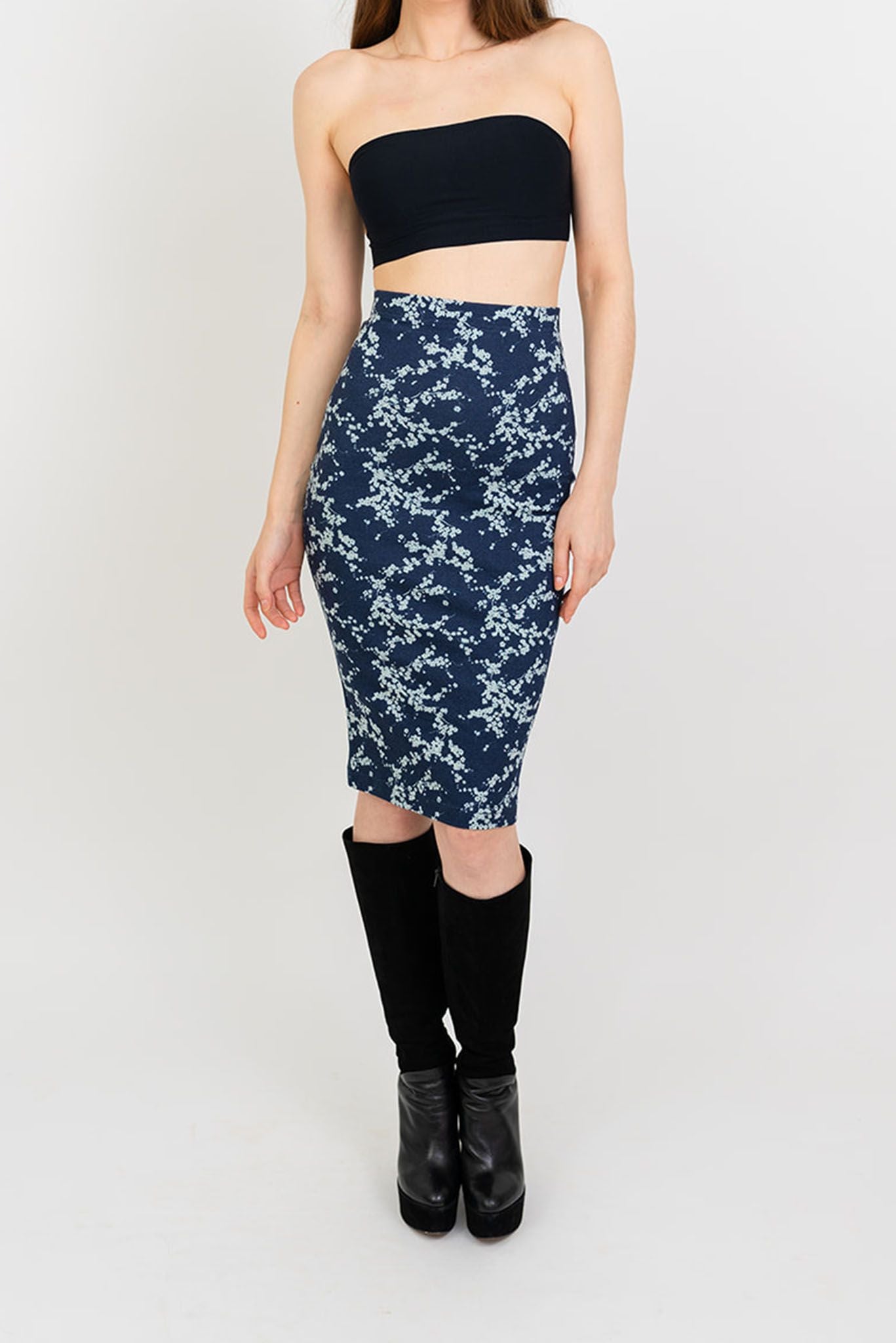 Sloan Knit Pencil Skirt | Navy Love Duet