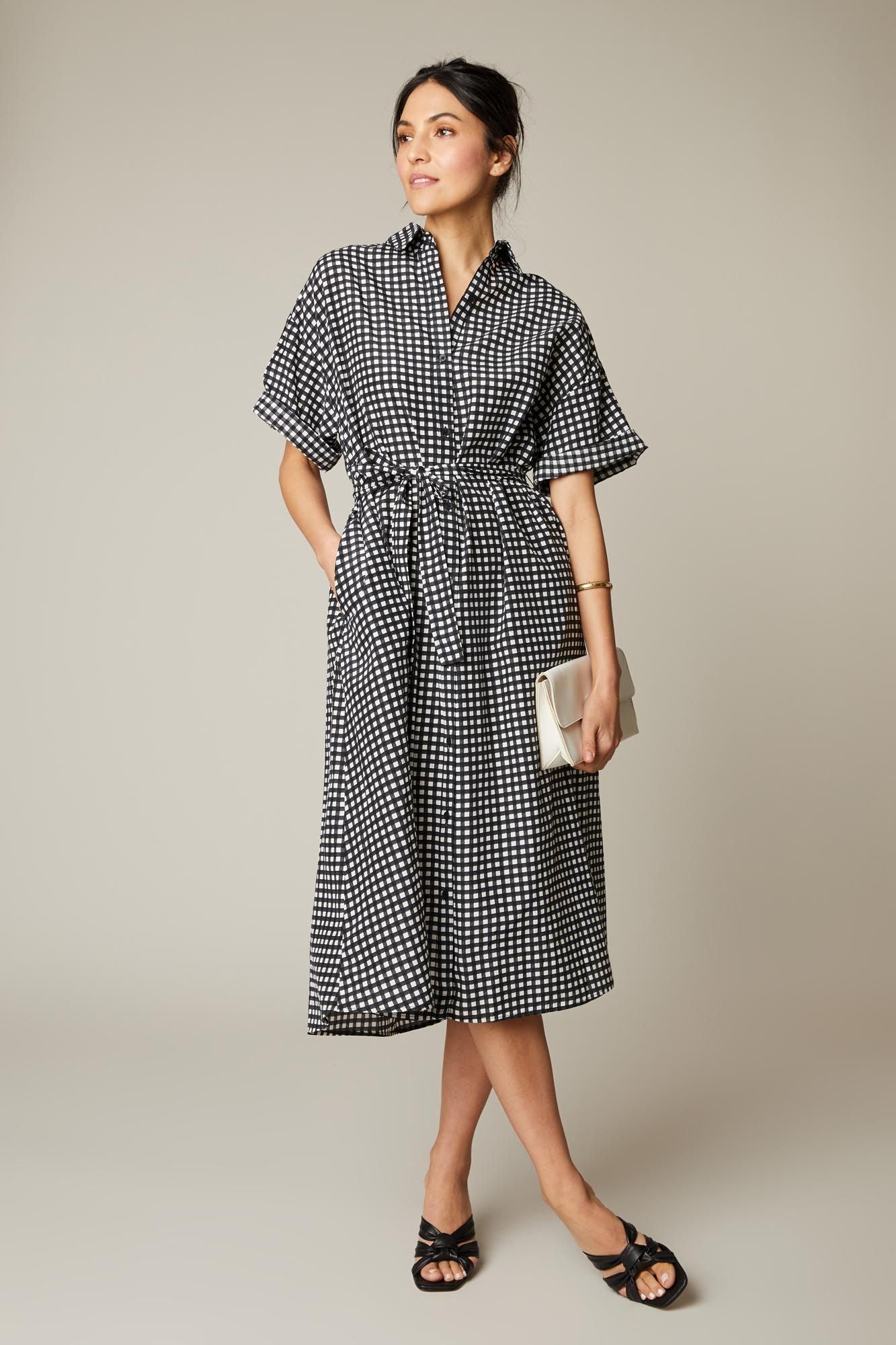 Sarah Shirtdress | Black Gingham