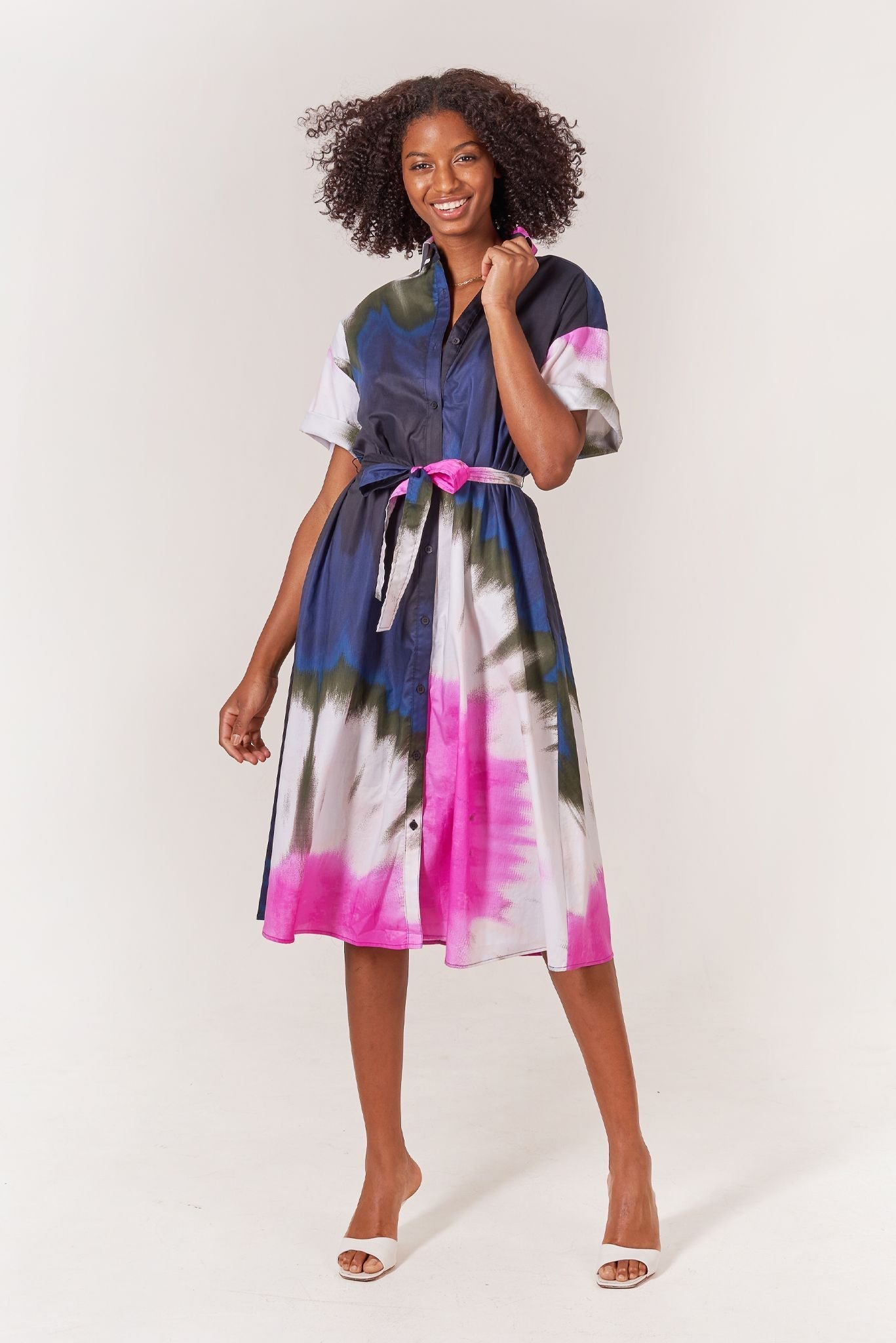 Sarah Shirtdress | Ink Tie Dye