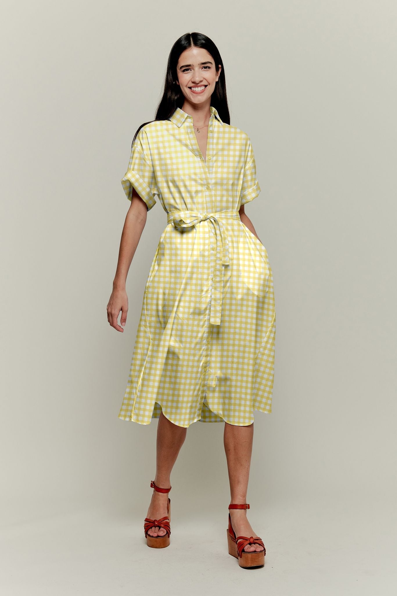 Sarah Shirtdress | Pale Yellow Gingham