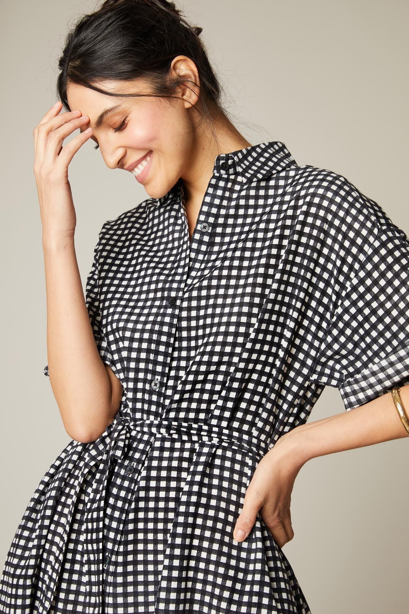 Sarah Shirtdress | Black Gingham