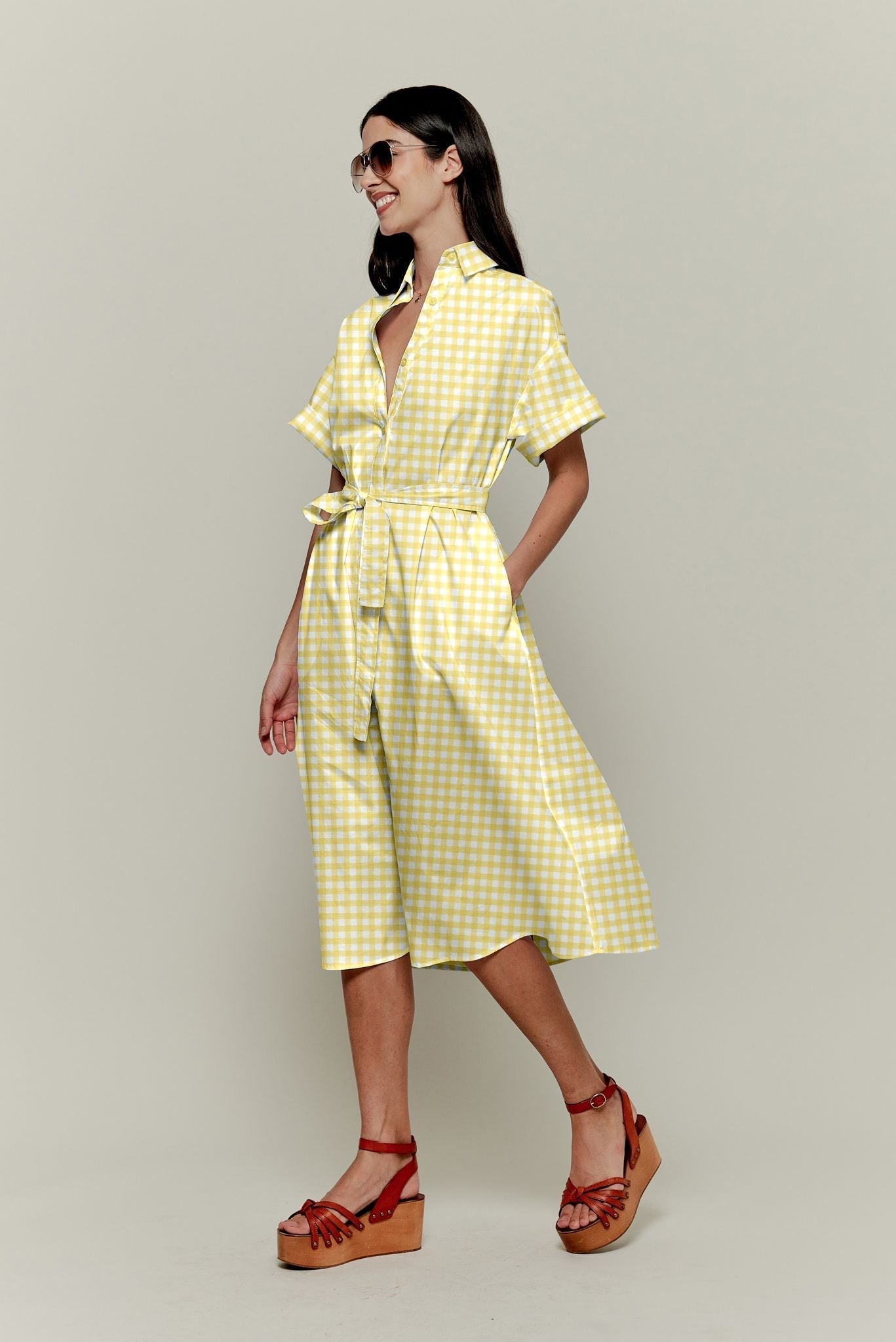 Sarah Shirtdress | Pale Yellow Gingham