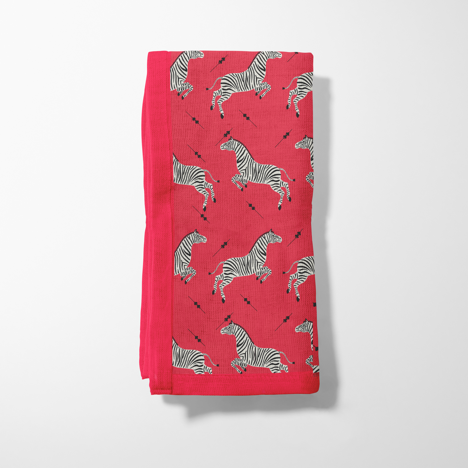 Leaping Zebras Napkin in Poppy