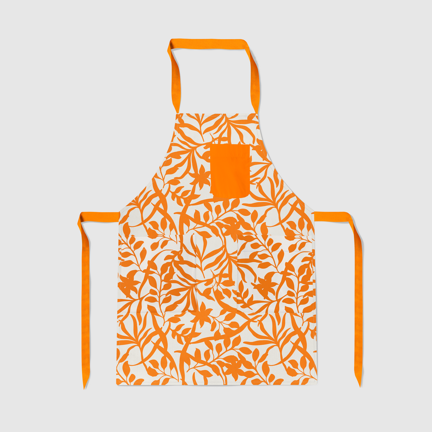 Figi Floral Full Chef Apron in Orange