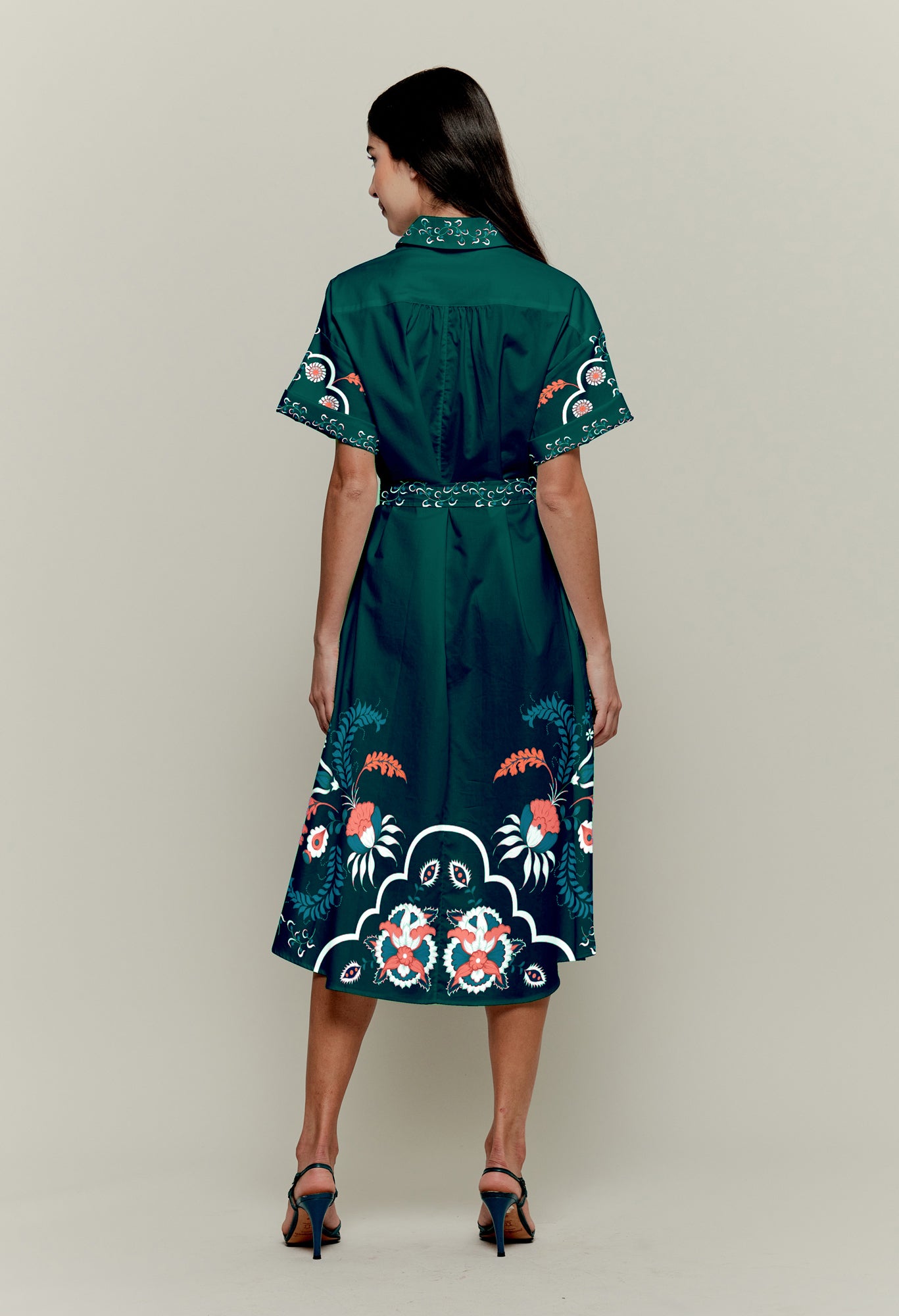 The Sarah Shirtdress | Emerald Dutch Blossoms