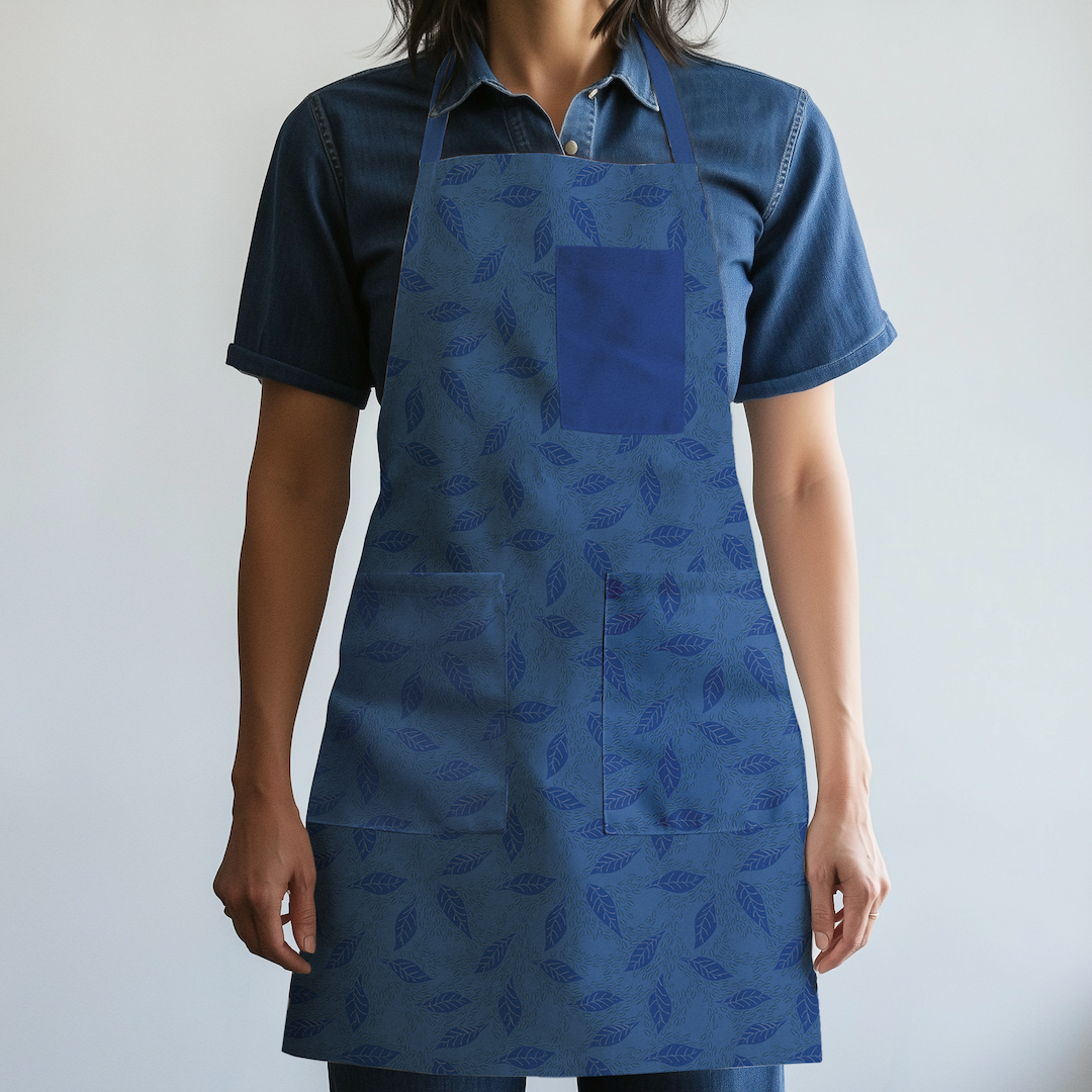 Midnight Lovely Leaves Apron