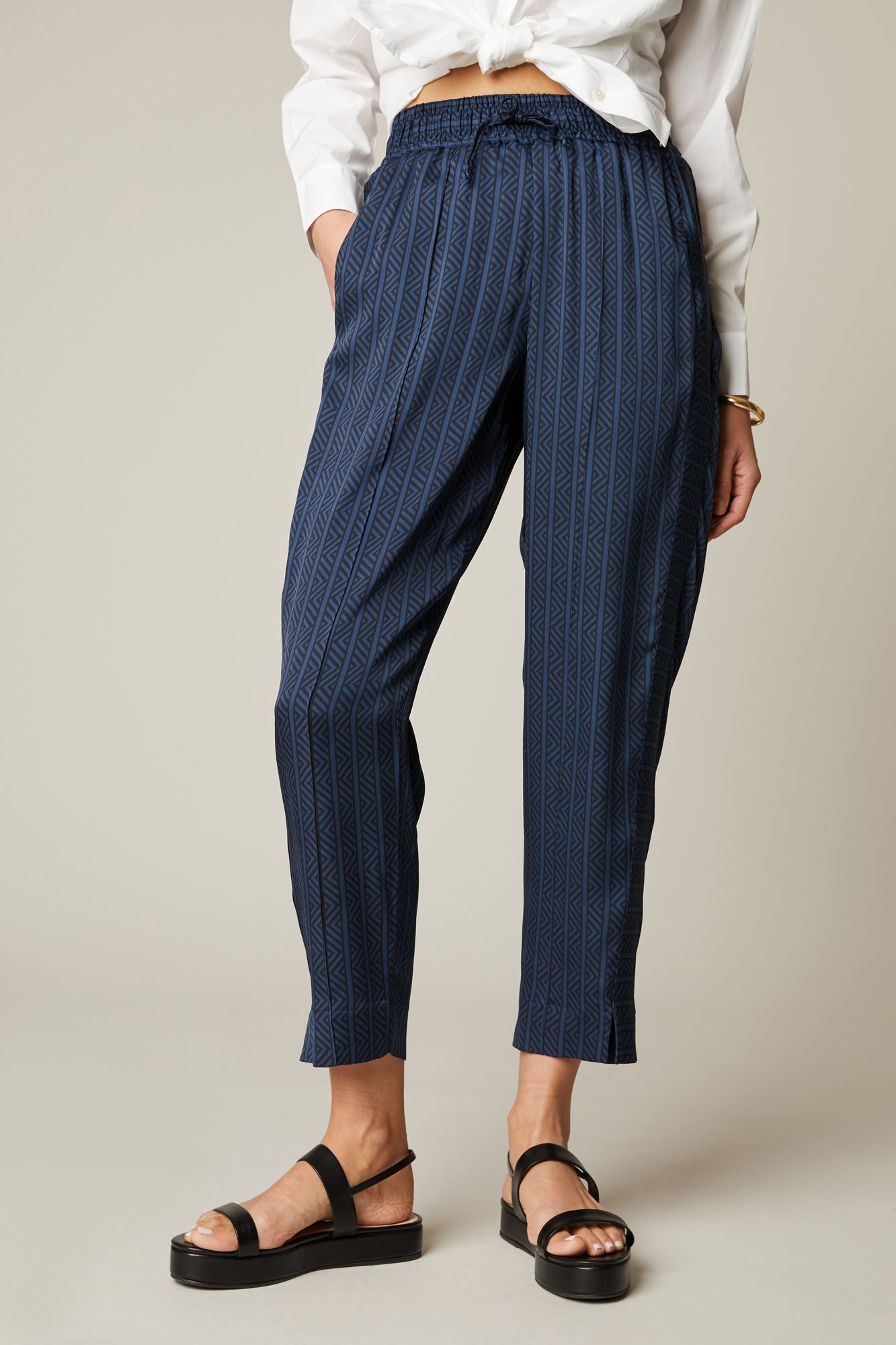 The Julia Pant | Navy Chevron