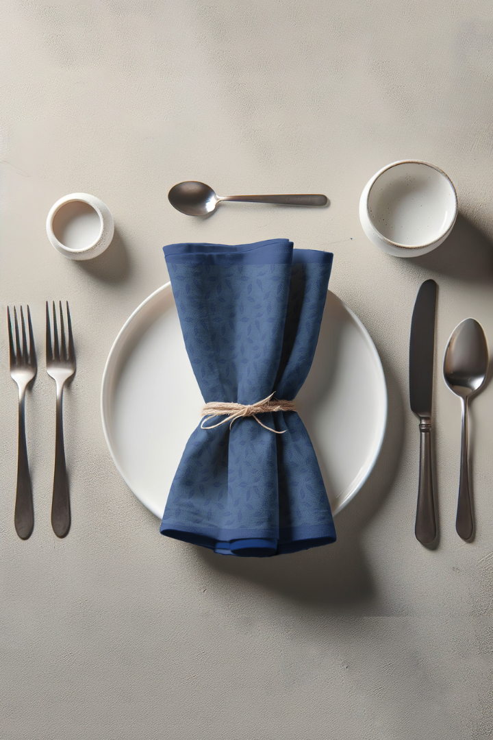 Midnight Lovely Leaves Napkin