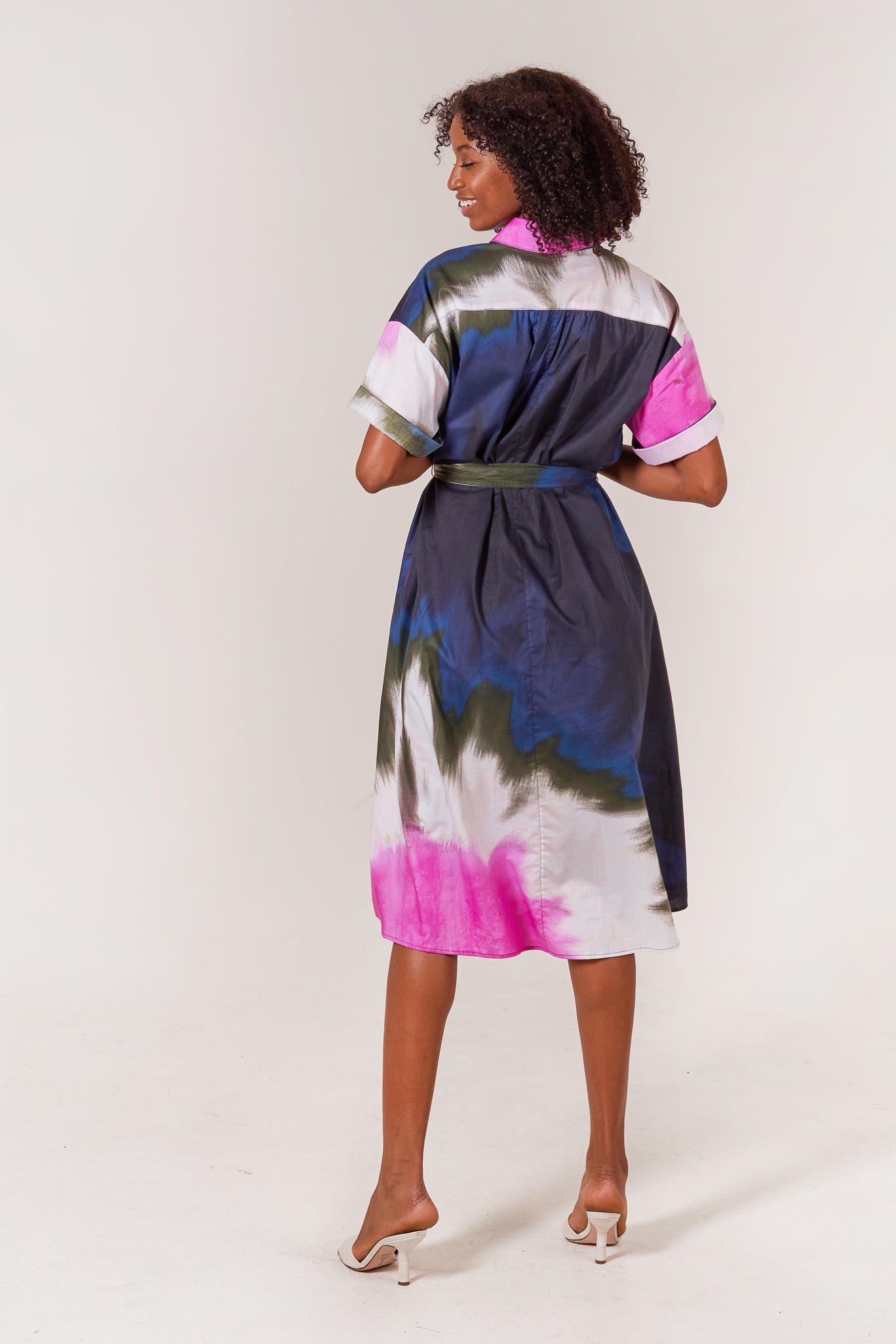 The Sarah Shirtdress | Ink Tie Dye | Pima Cotton Poplin