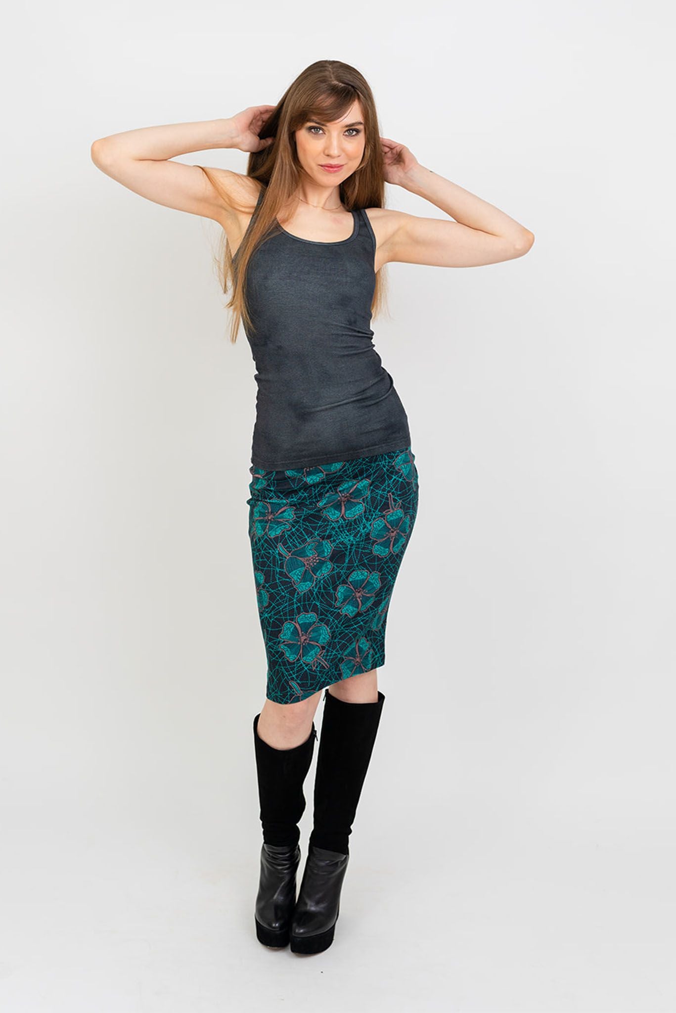 Sloan Knit Pencil Skirt | Emerald Casablancas