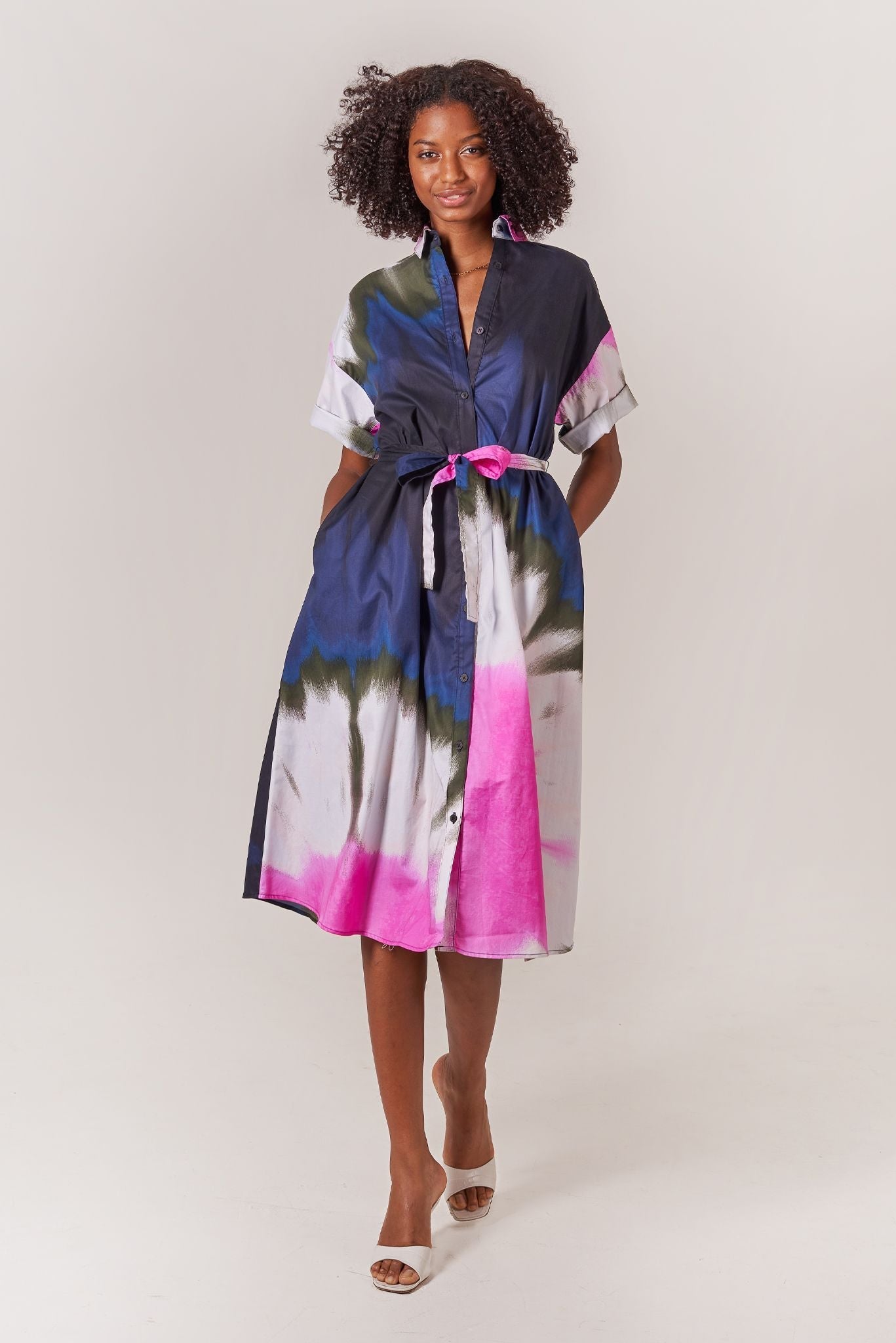 Sarah Shirtdress | Ink Tie Dye