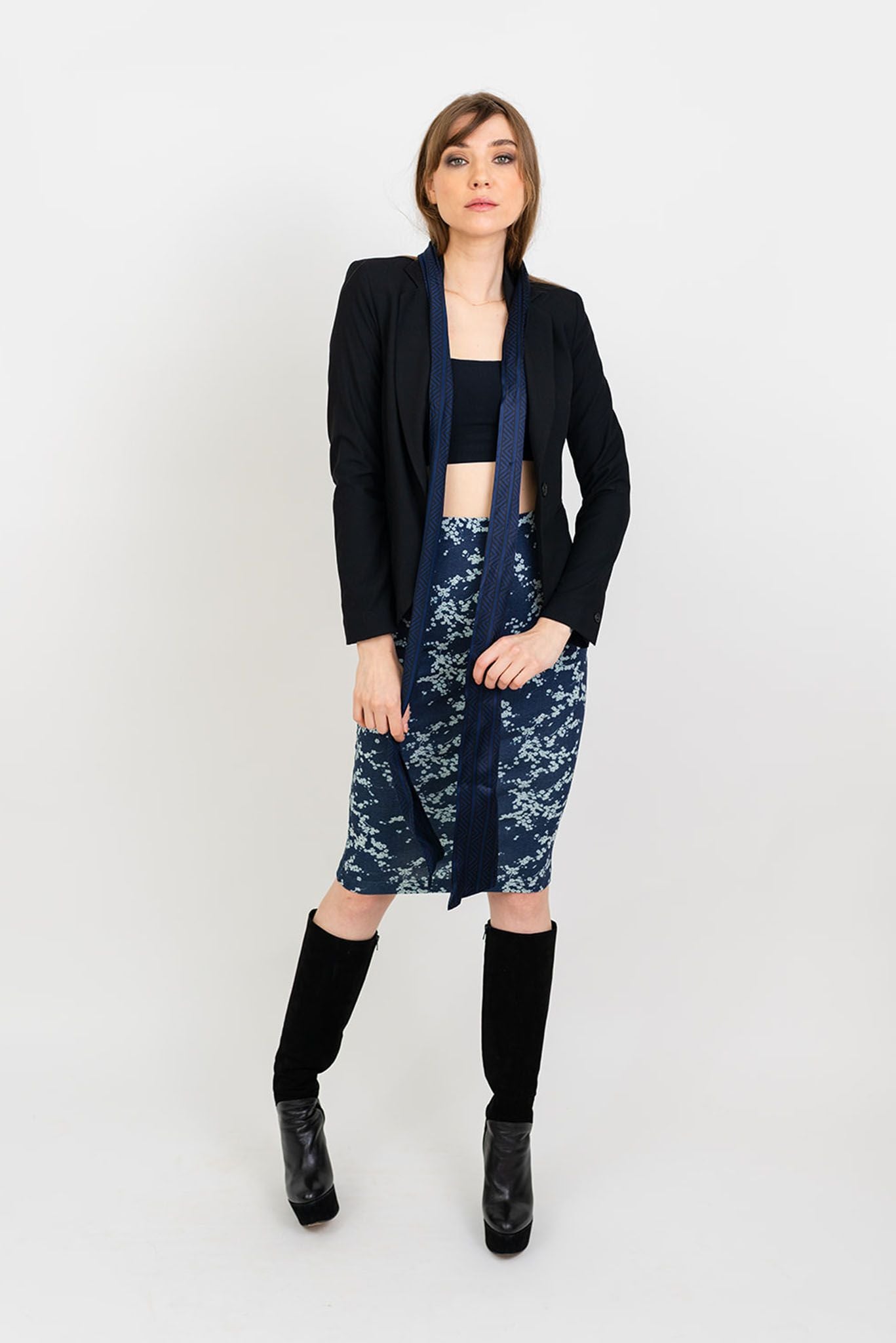 Sloan Knit Pencil Skirt | Navy Love Duet