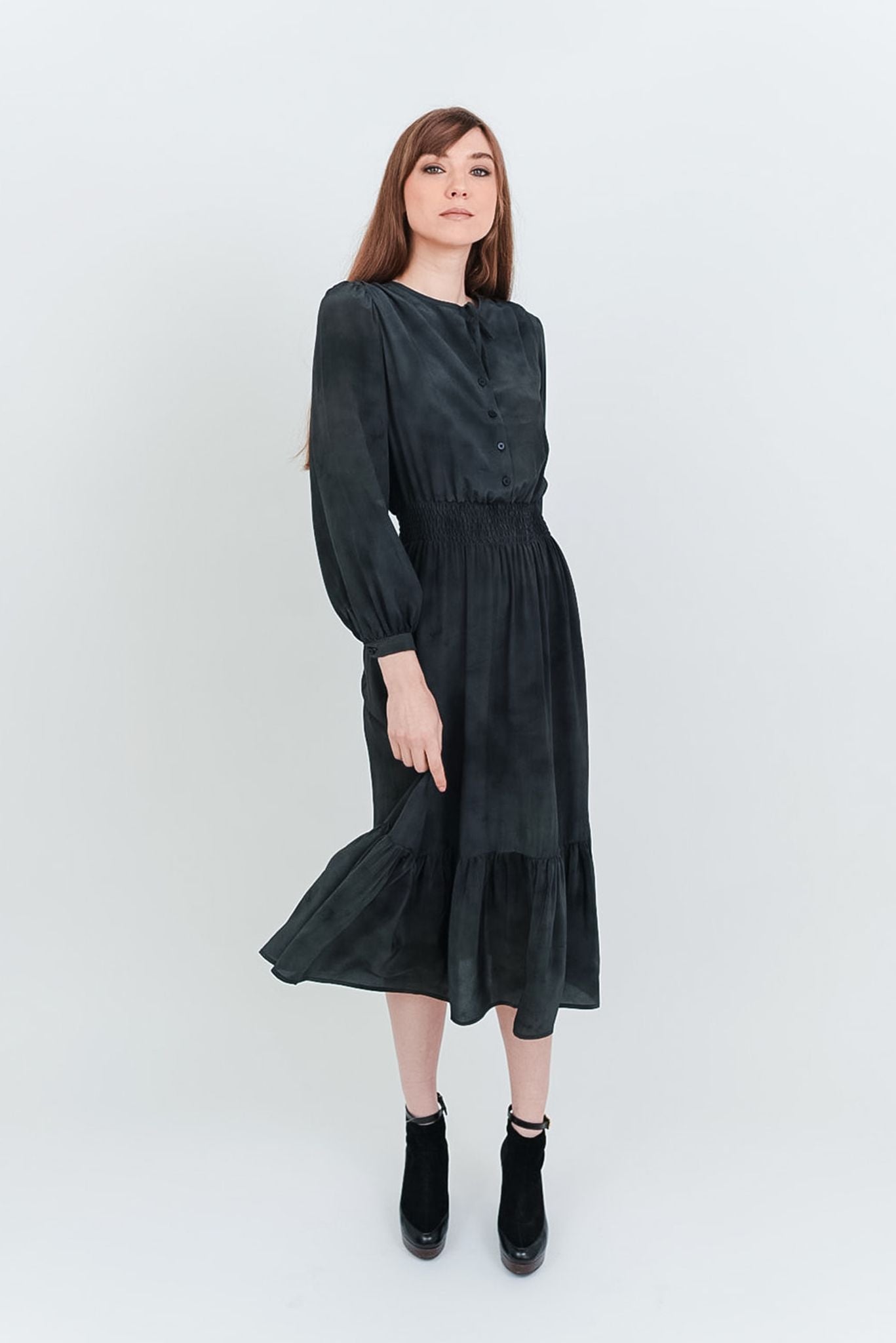 Juliette Dress | Black Painter's Splash