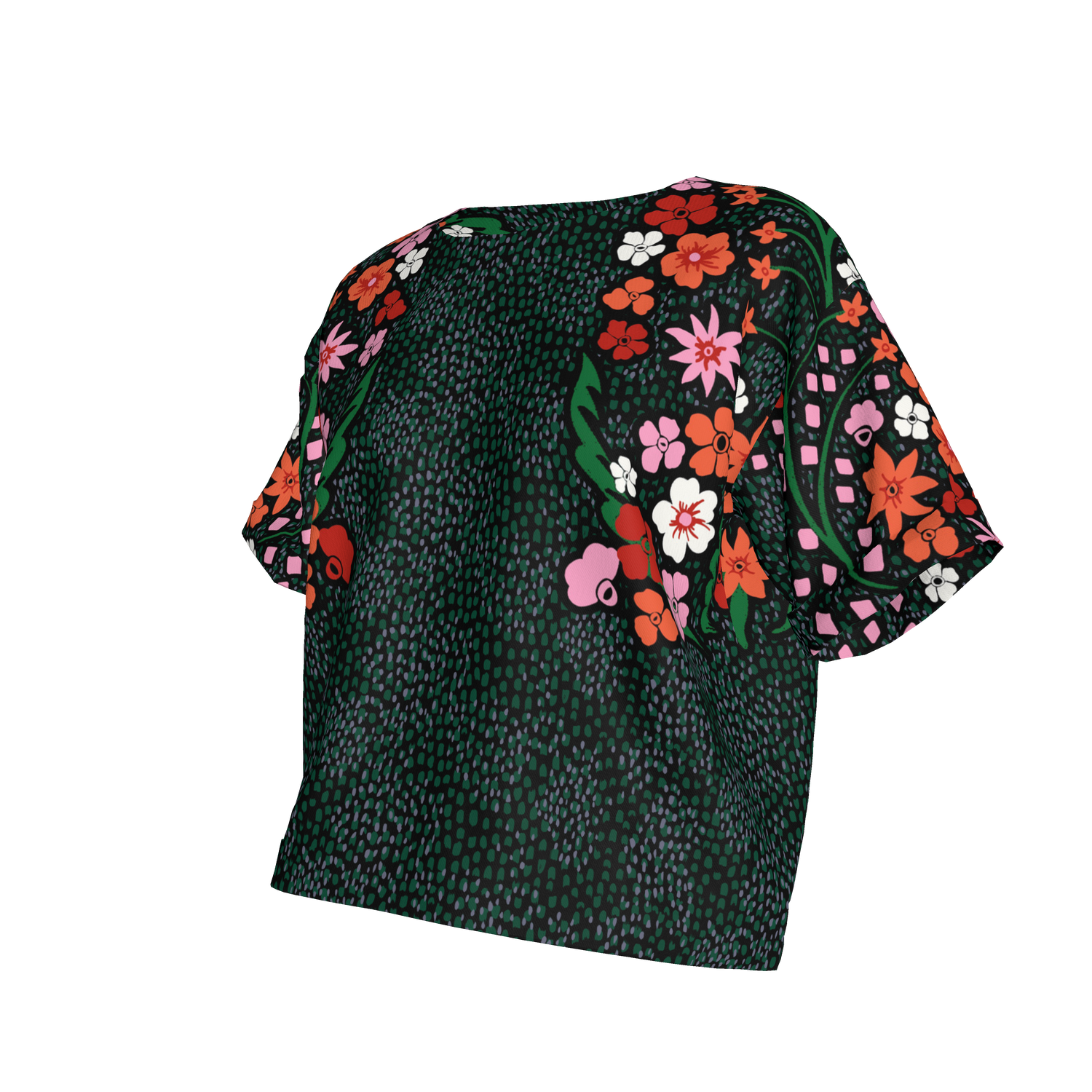 Eden Tee in Lightweight Cotton | Emerald Baroque Floral