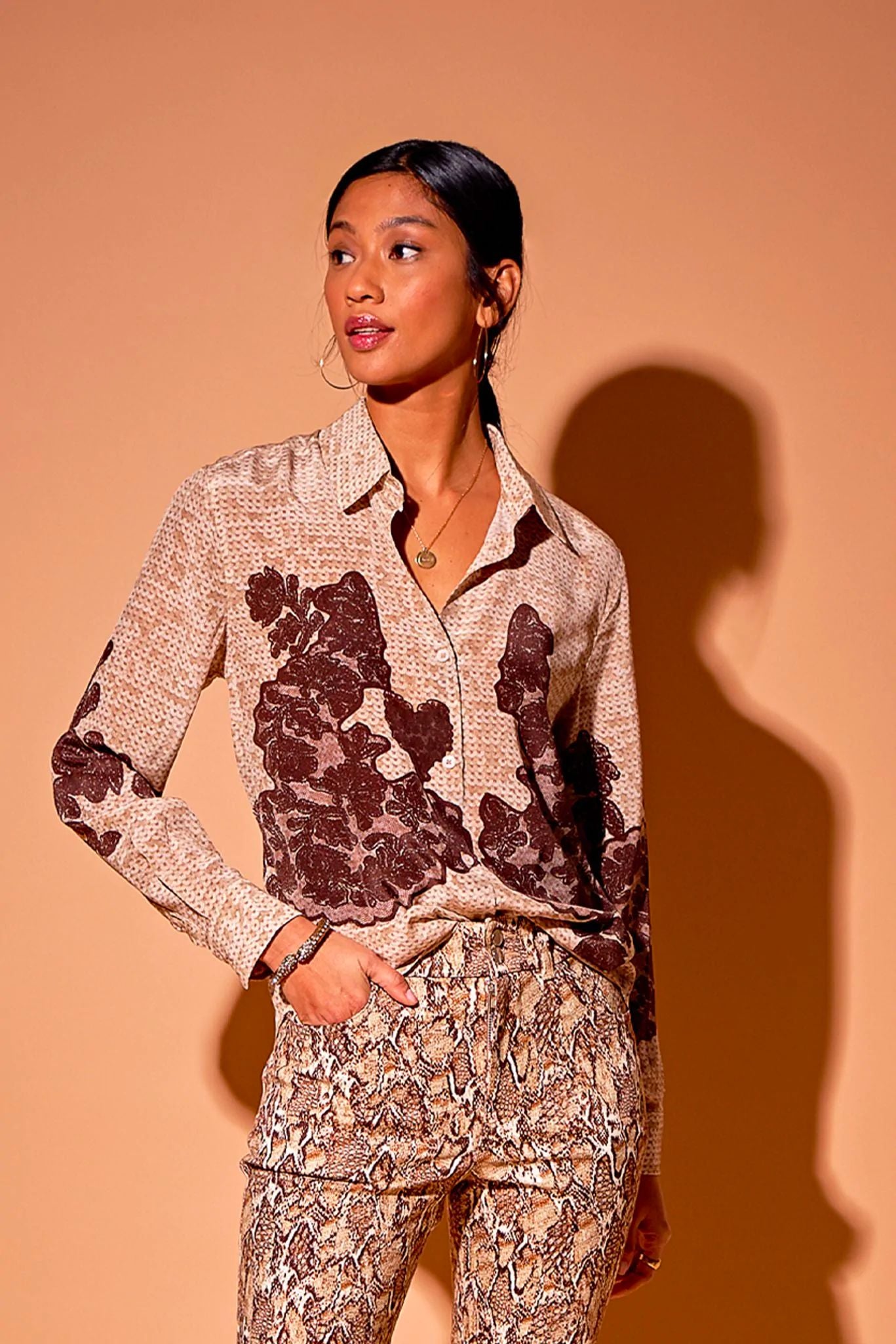 Brooklyn Button Up | Champagne Sequins