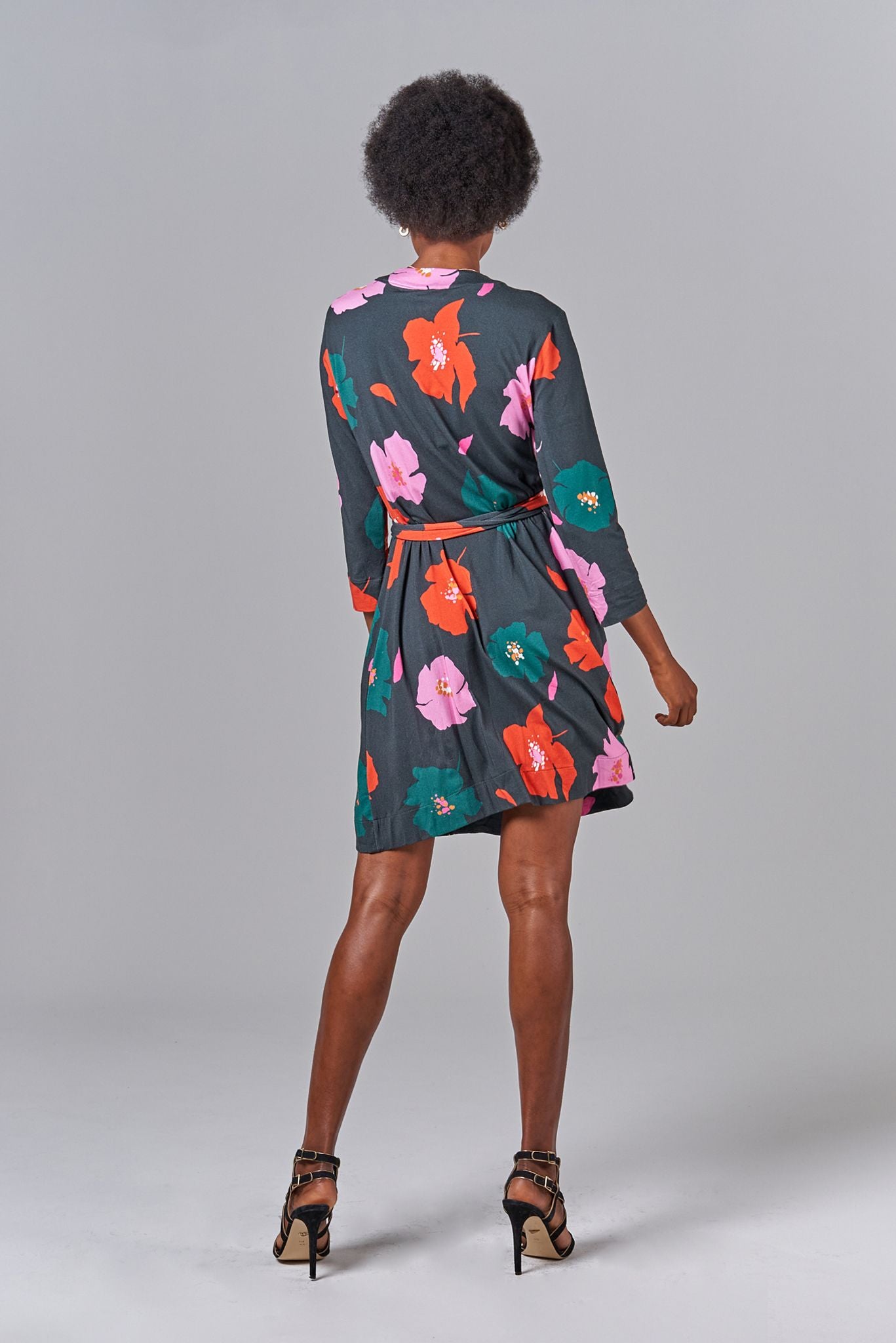 Rachel Wrap Dress | Evergreen Poppies