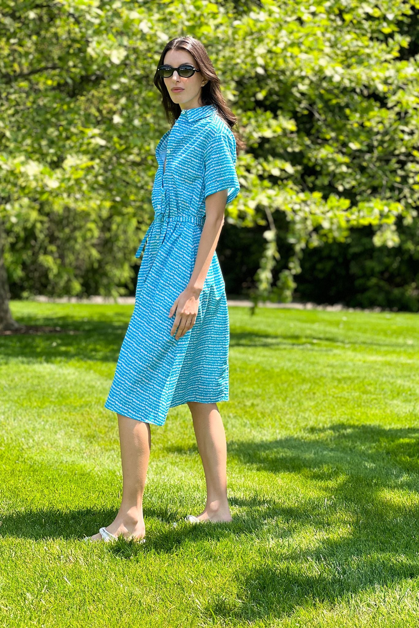 Sarah Shirtdress | Vibrant Turquoise Sound