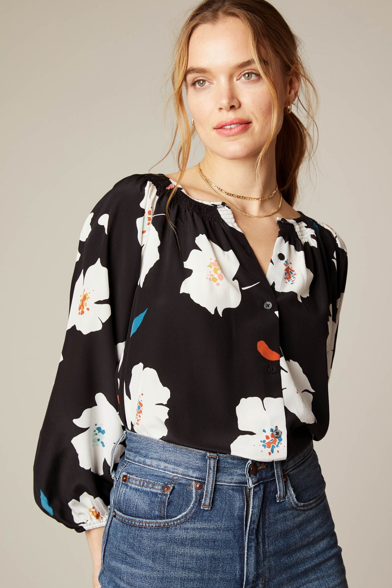 The Classic Blouse | Black Poppies