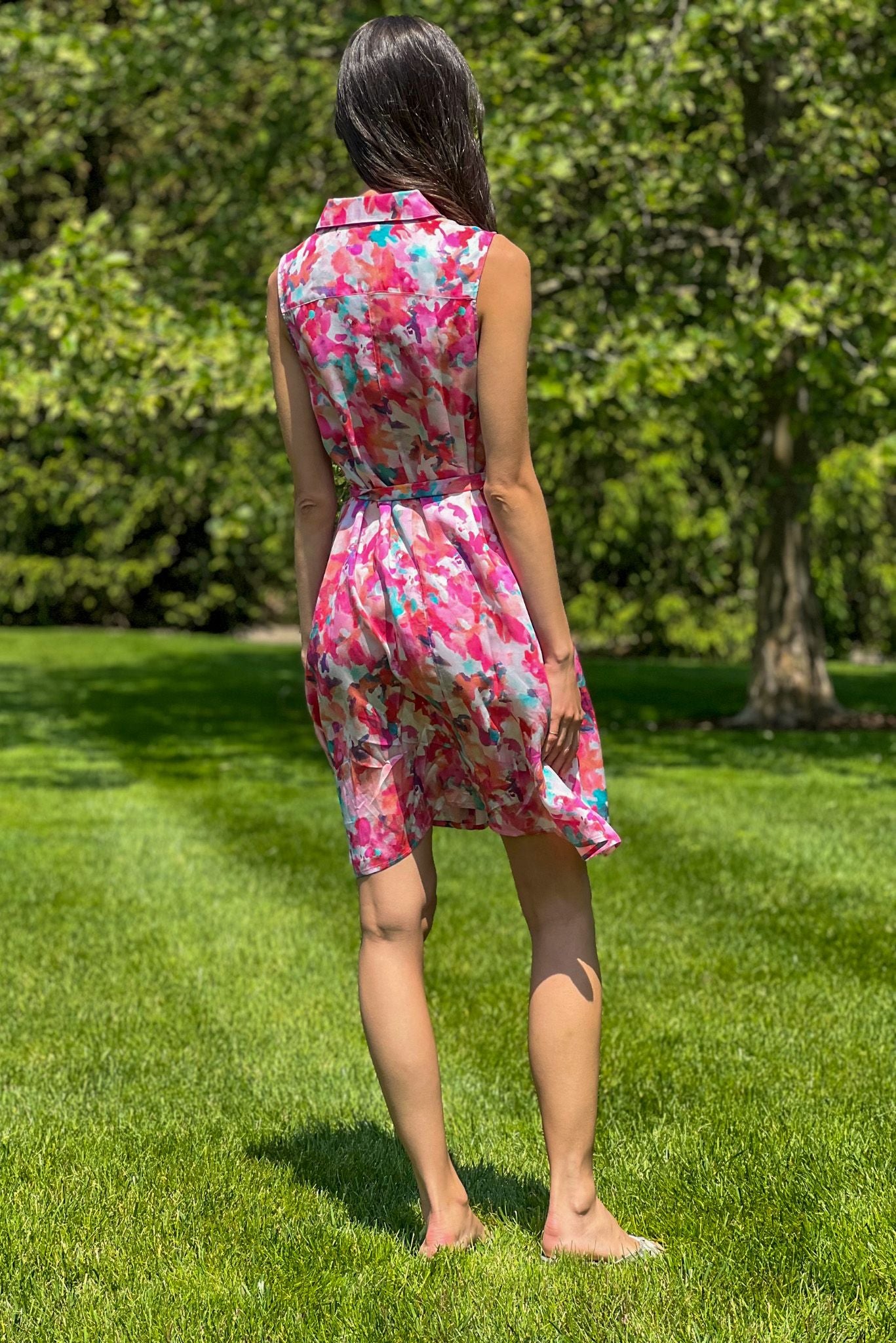 Sleeveless Sarah Shirtdress | Dancing Dahlias