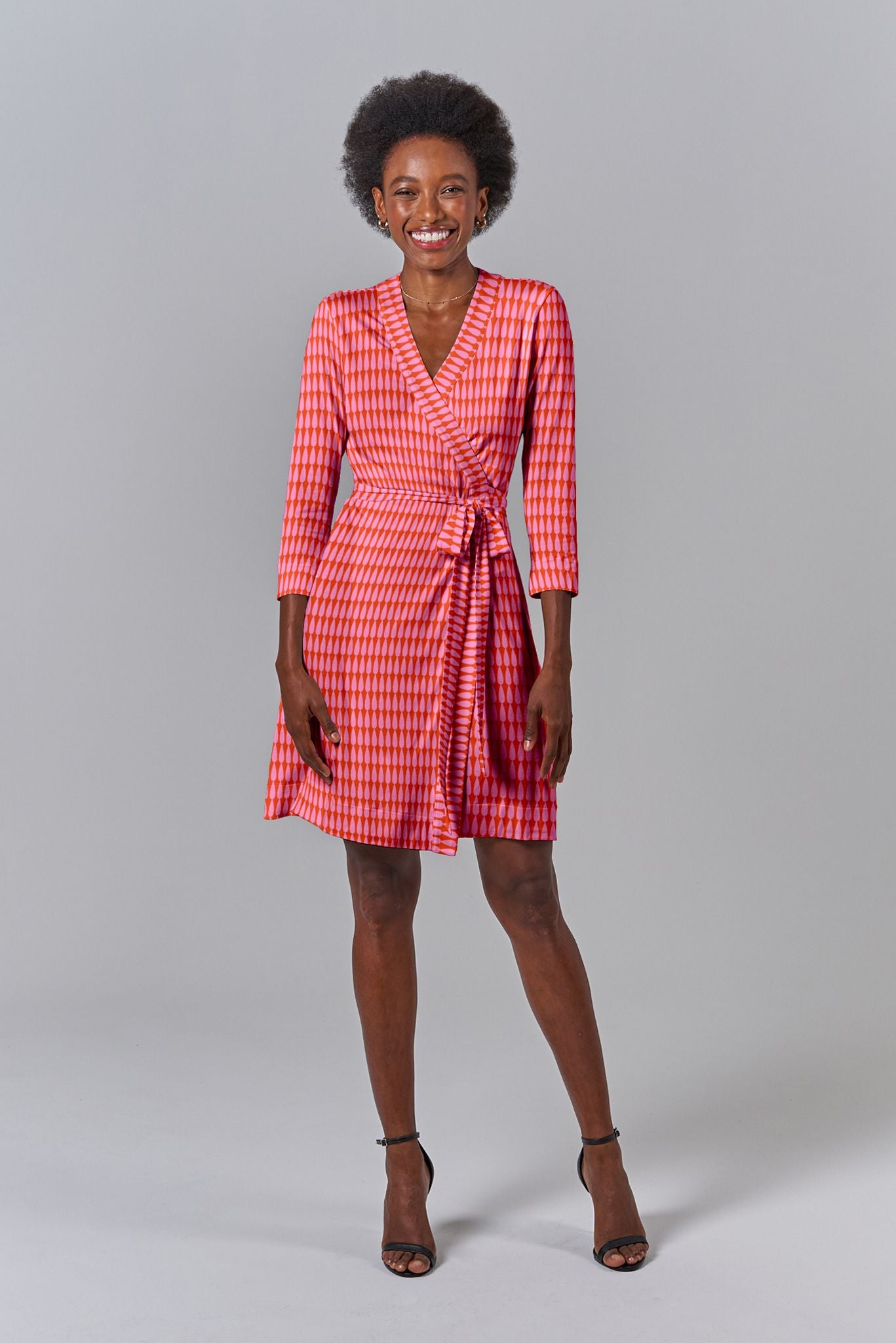 Rachel Wrap Dress | Classic Teardrop in Hot Pink