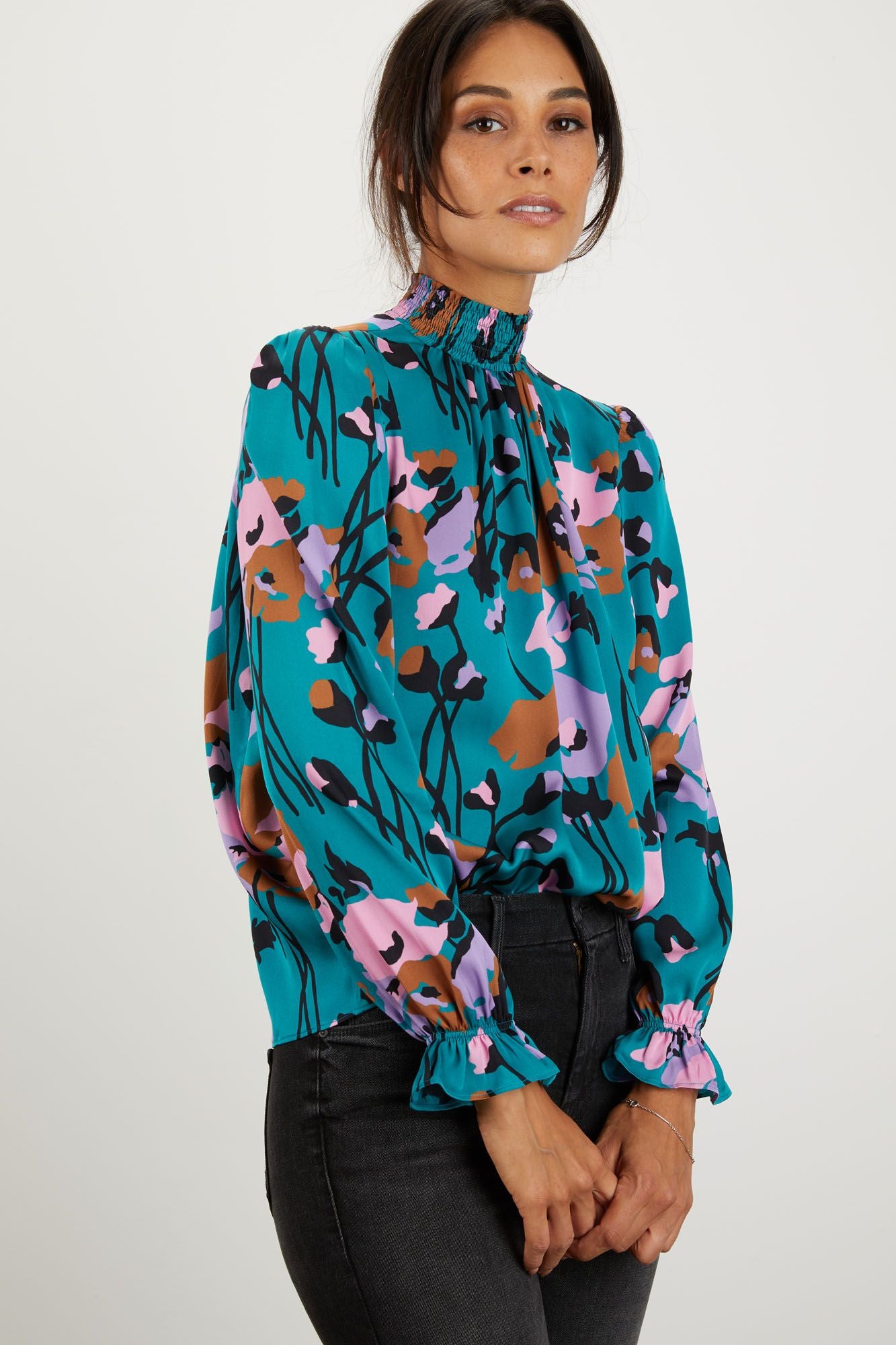 Stella Top | Dini's Teal Floral