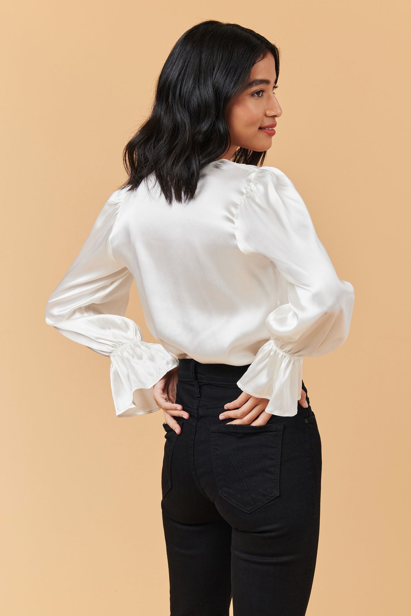 Juliette Blouse | Tucker White in Charmeuse