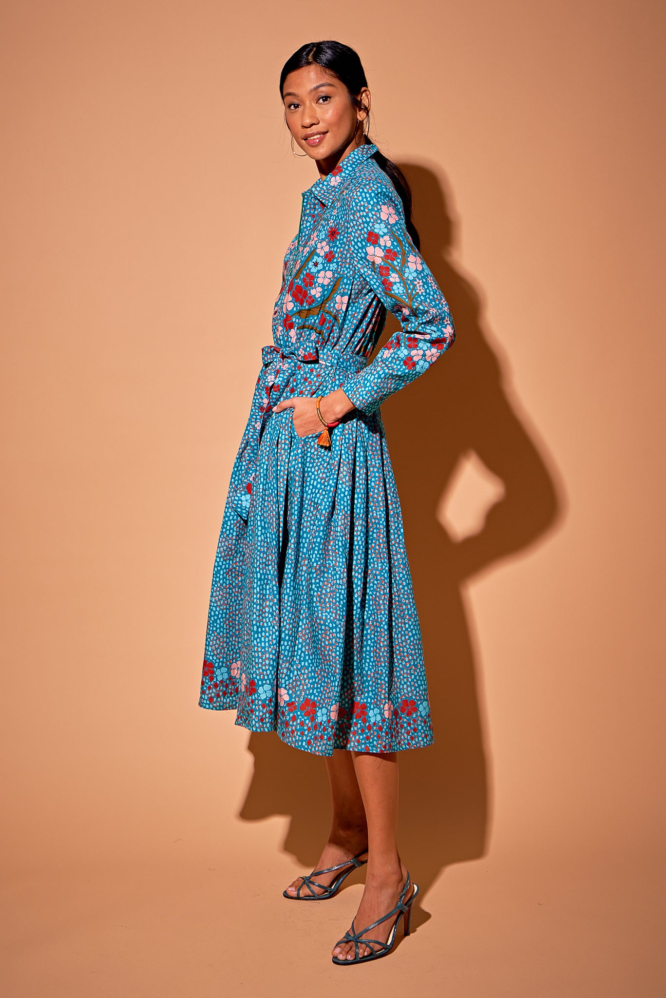 Allyson Dress | Baroque Floral in Teal