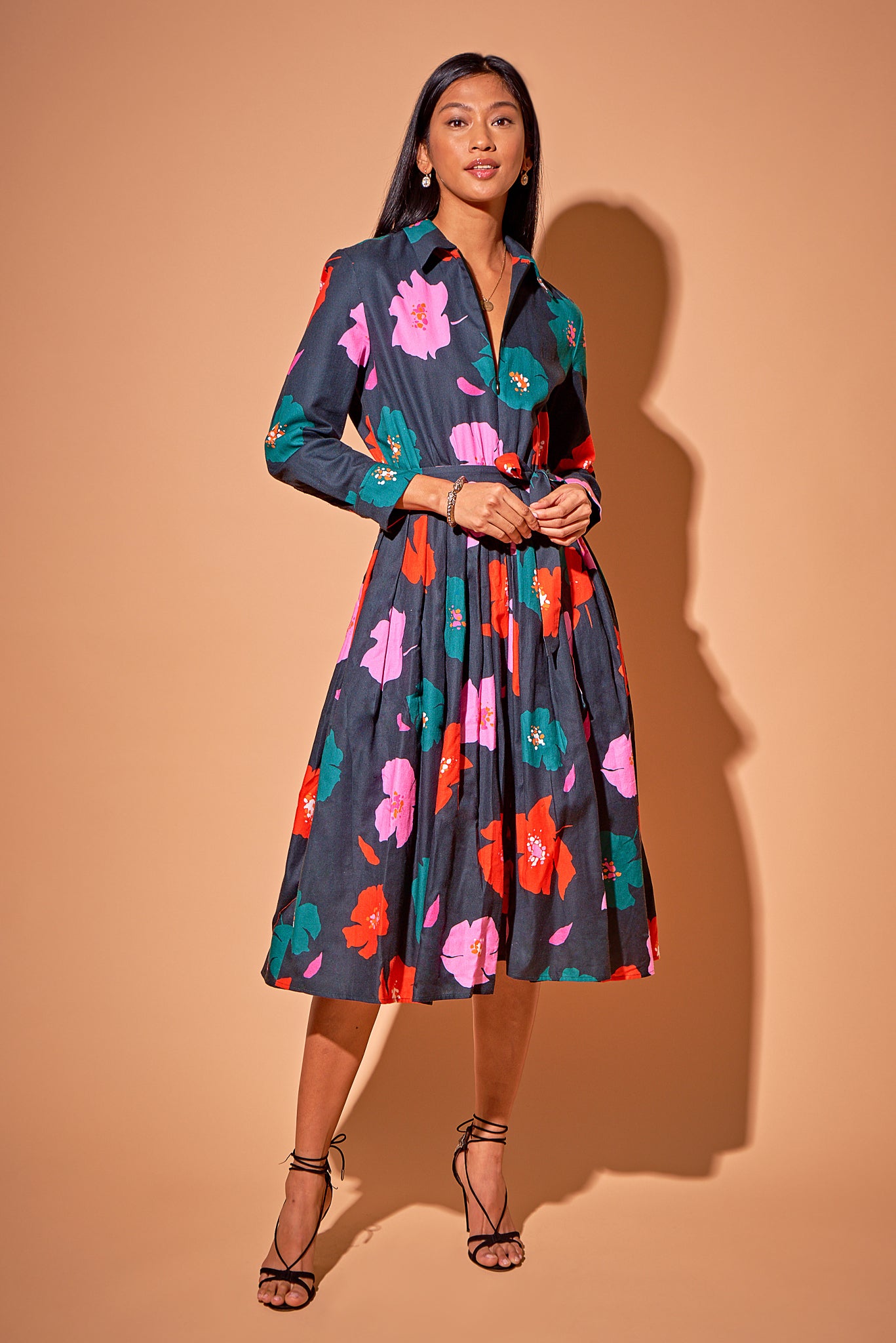 Allyson Dress | Evergreen Poppies