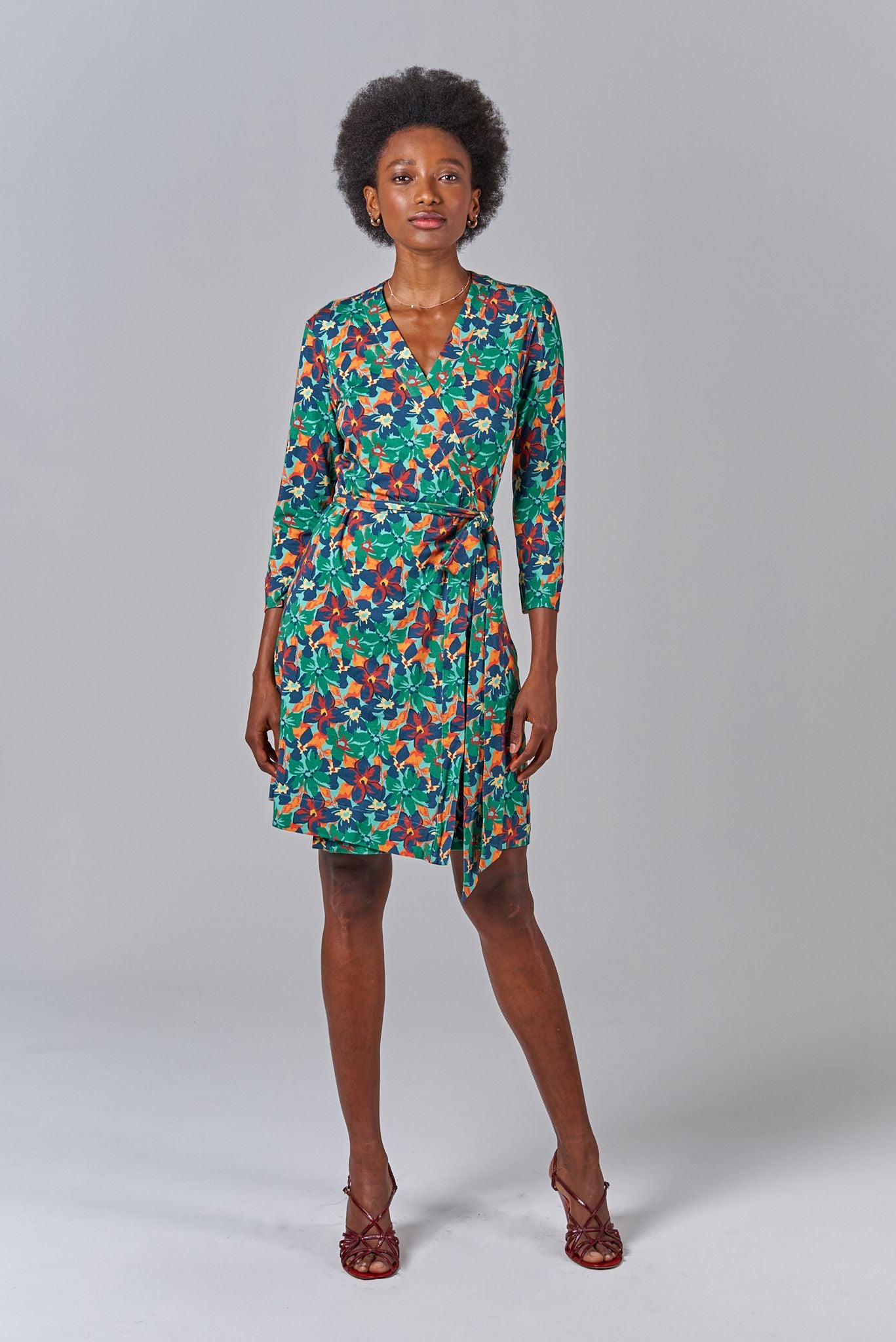 Rachel Wrap Dress | Marissa's Mural Turquoise