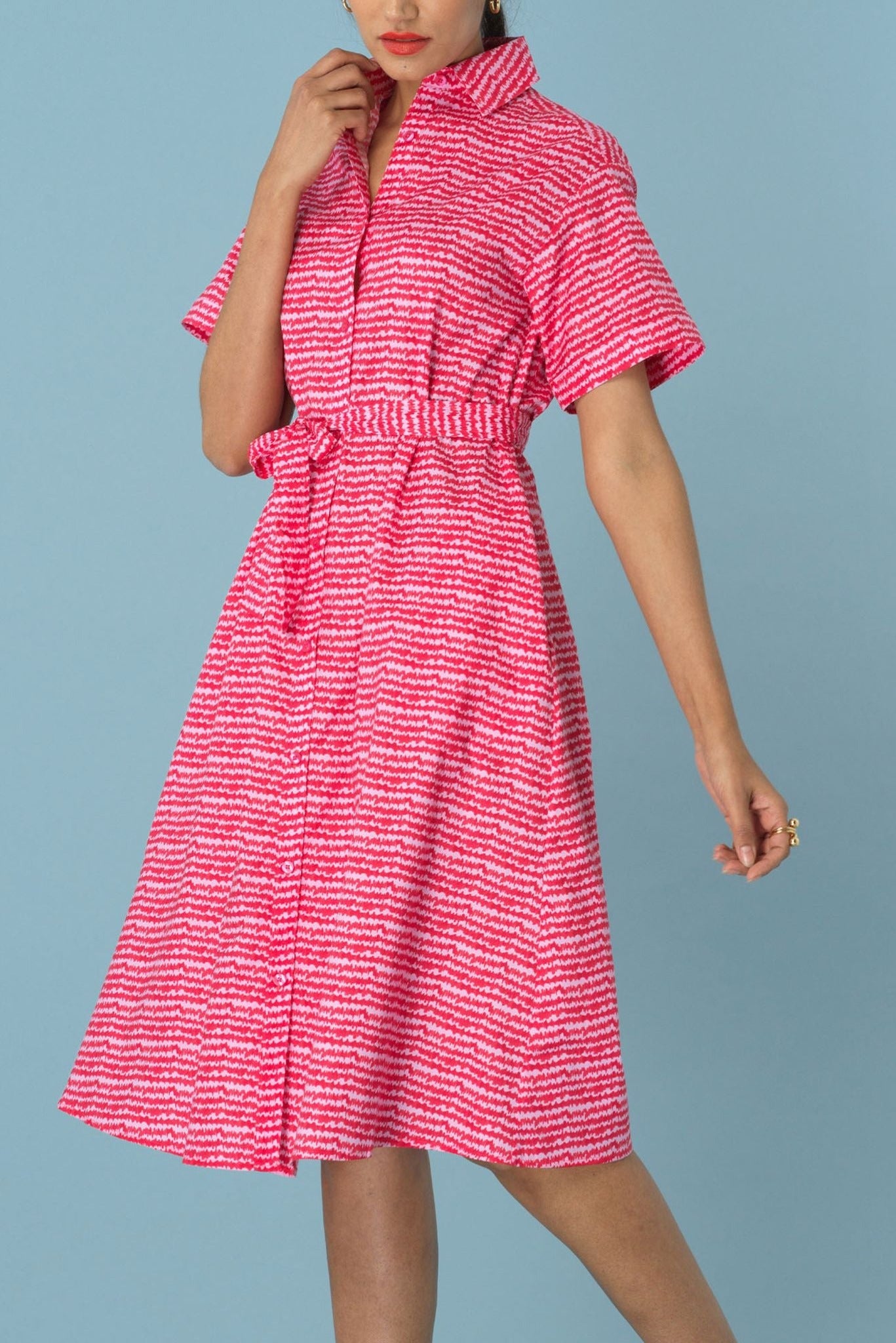 Sarah Shirtdress | Raspberry Sound