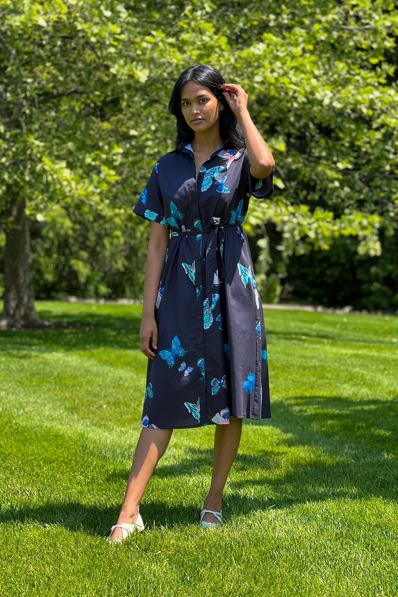 Sarah Shirtdress | Fluttering Butterflies