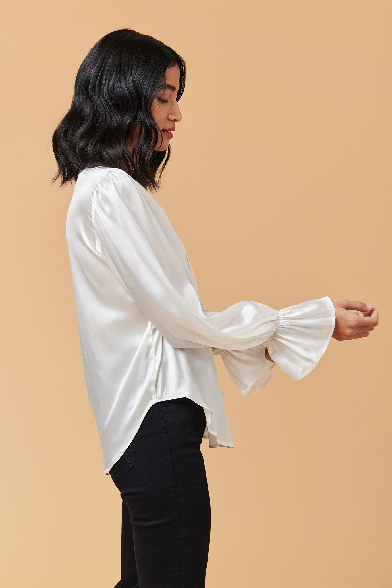 Juliette Blouse | Tucker White in Charmeuse