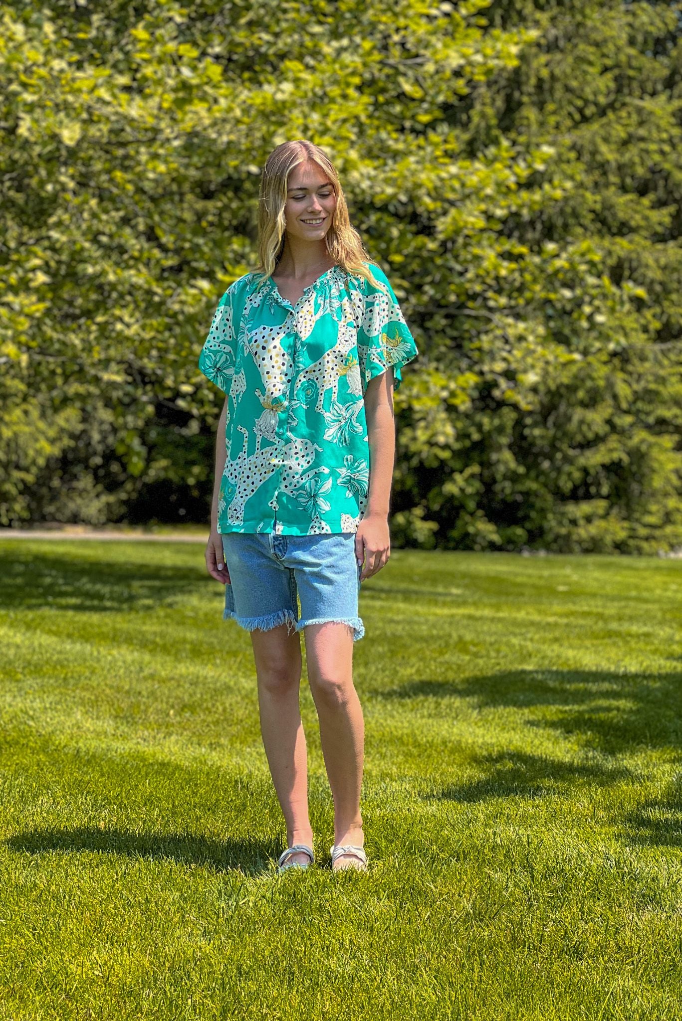 Short Sleeve Classic Blouse | Sketching Summer in Turquoise