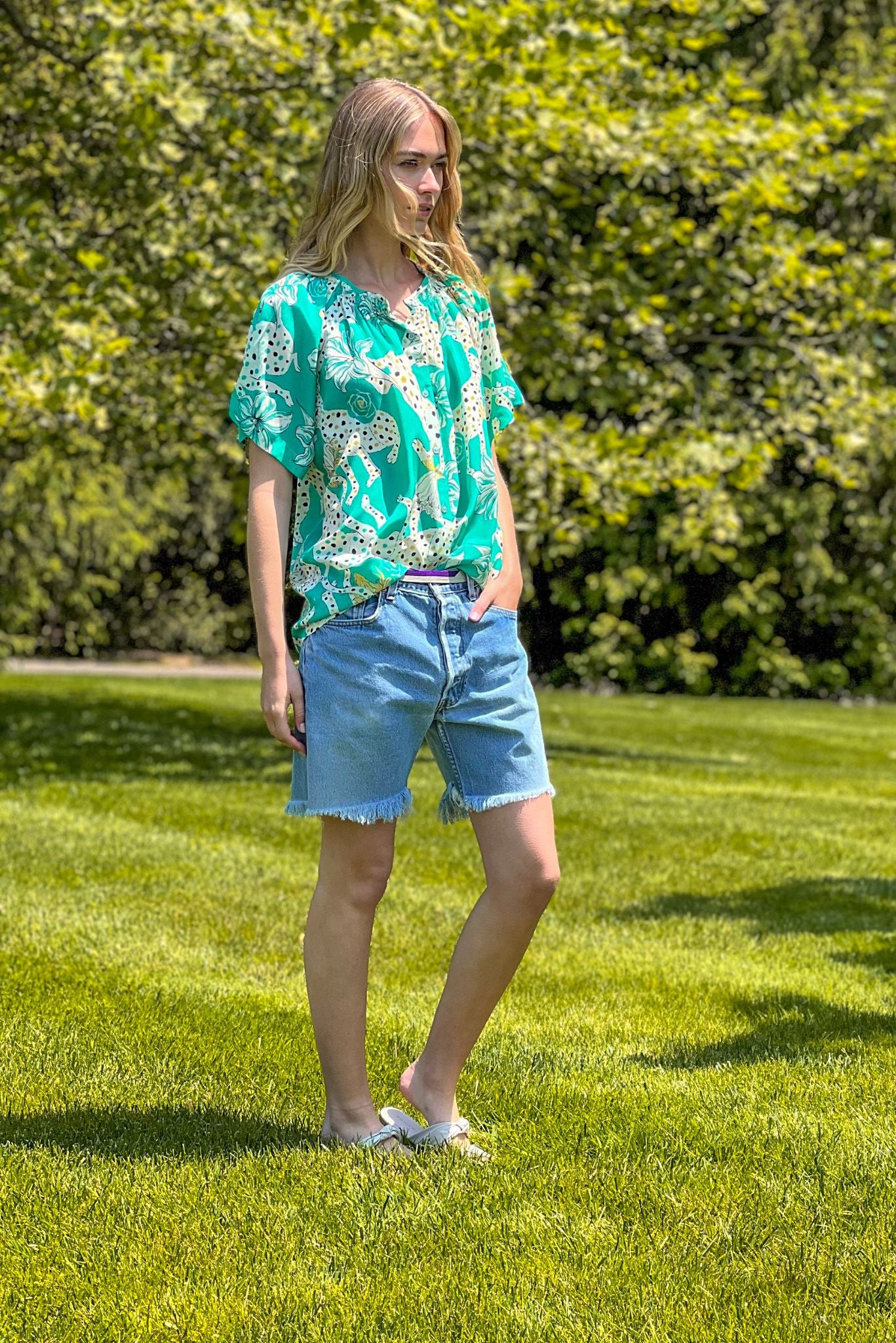 Short Sleeve Classic Blouse | Sketching Summer in Turquoise