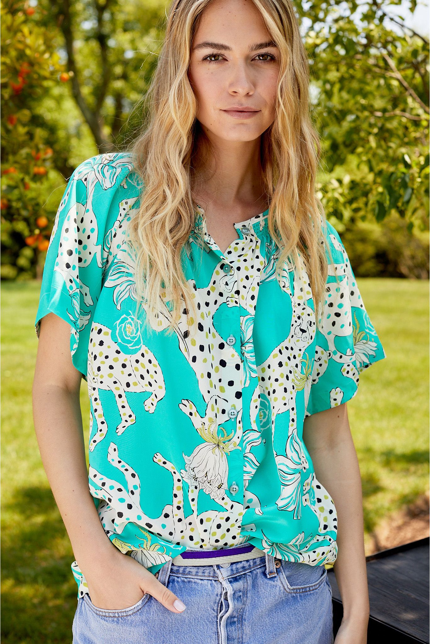 Short Sleeve Classic Blouse | Sketching Summer in Turquoise