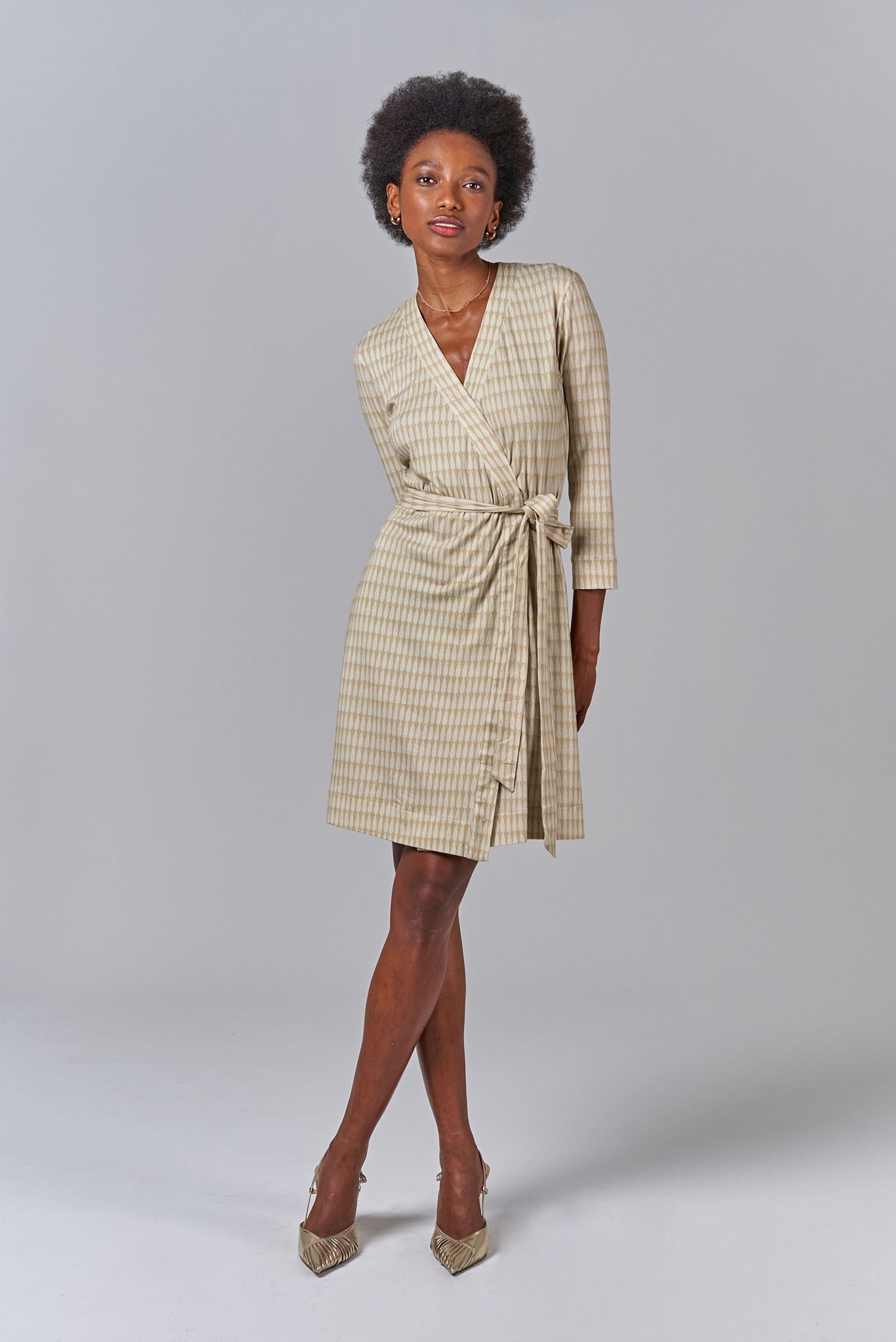 Rachel Wrap Dress | Classic Teardrop in Khaki